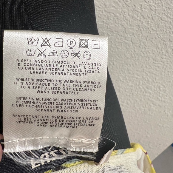 Fuzzi Jean Paul Gaultier sheer Mesh Top/Shirt. Floral/Bird in yellow. Size XL - Picture 5 of 5